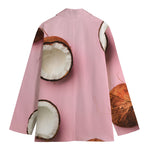 Pink Coconut Pattern Print Women's Blazer