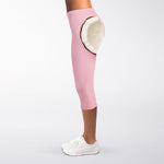 Pink Coconut Pattern Print Women's Capri Leggings