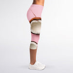 Pink Coconut Pattern Print Women's Capri Leggings