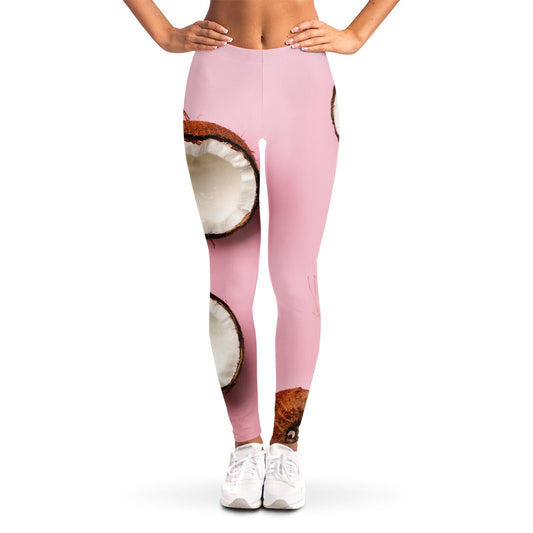 Pink Coconut Pattern Print Women's Leggings