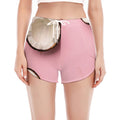 Pink Coconut Pattern Print Women's Split Running Shorts