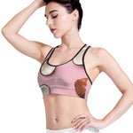 Pink Coconut Pattern Print Women's Sports Bra