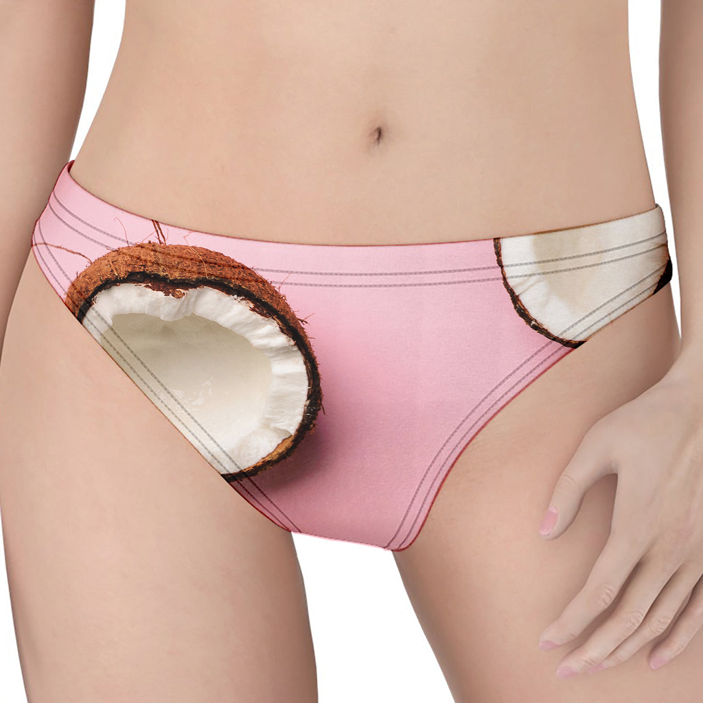 Pink Coconut Pattern Print Women's Thong