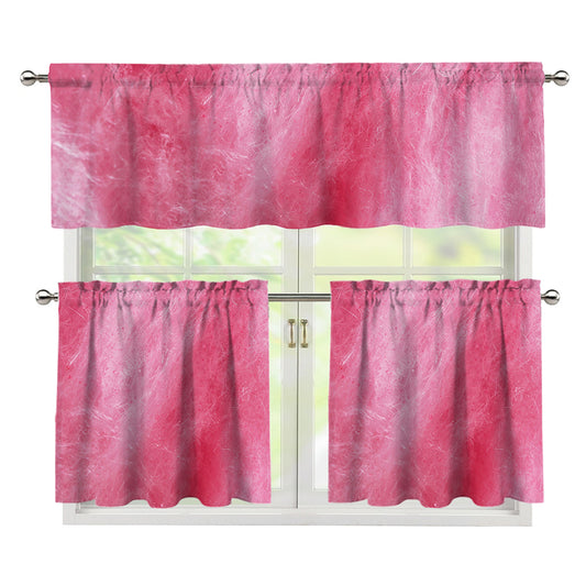 Pink Cotton Candy Print 3 Piece Kitchen Curtains