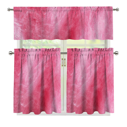 Pink Cotton Candy Print 3 Piece Kitchen Curtains