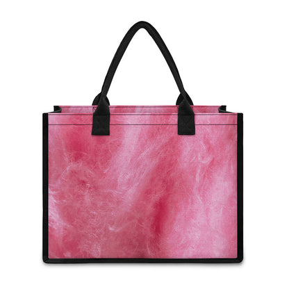 Pink Cotton Candy Print Canvas Tote Bag