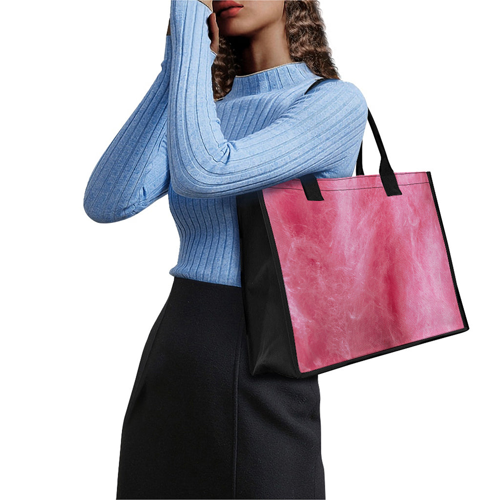 Pink Cotton Candy Print Canvas Tote Bag
