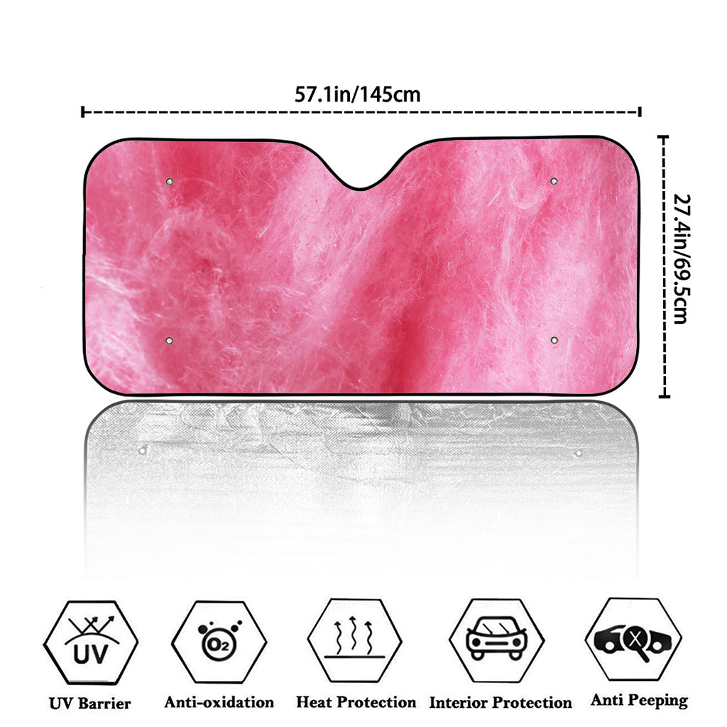 Pink Cotton Candy Print Car Windshield Sun Shade