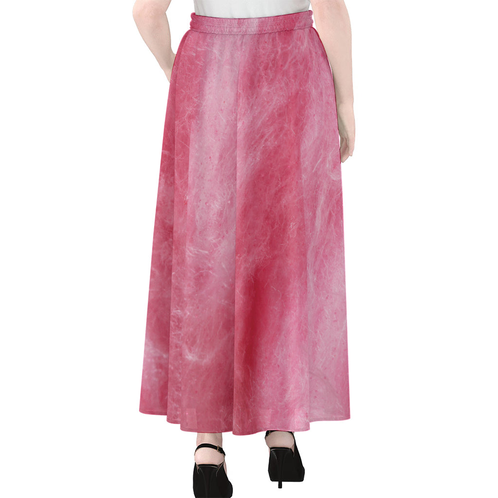 Pink Cotton Candy Print Chiffon Maxi Skirt