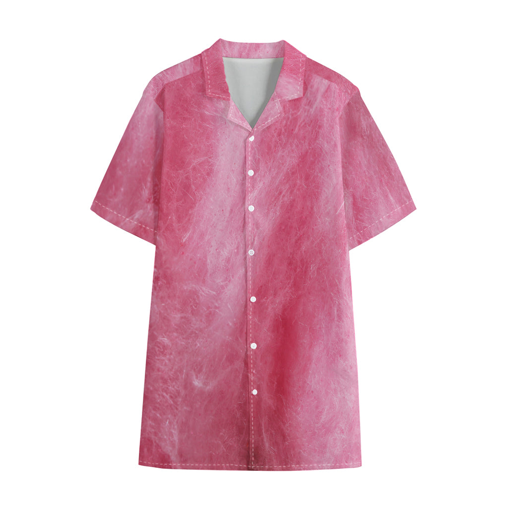 Pink Cotton Candy Print Cotton Hawaiian Shirt