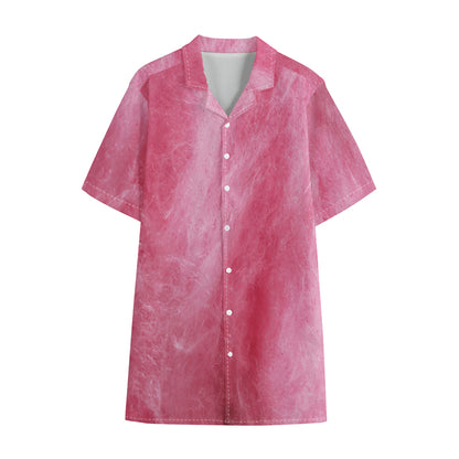 Pink Cotton Candy Print Cotton Hawaiian Shirt