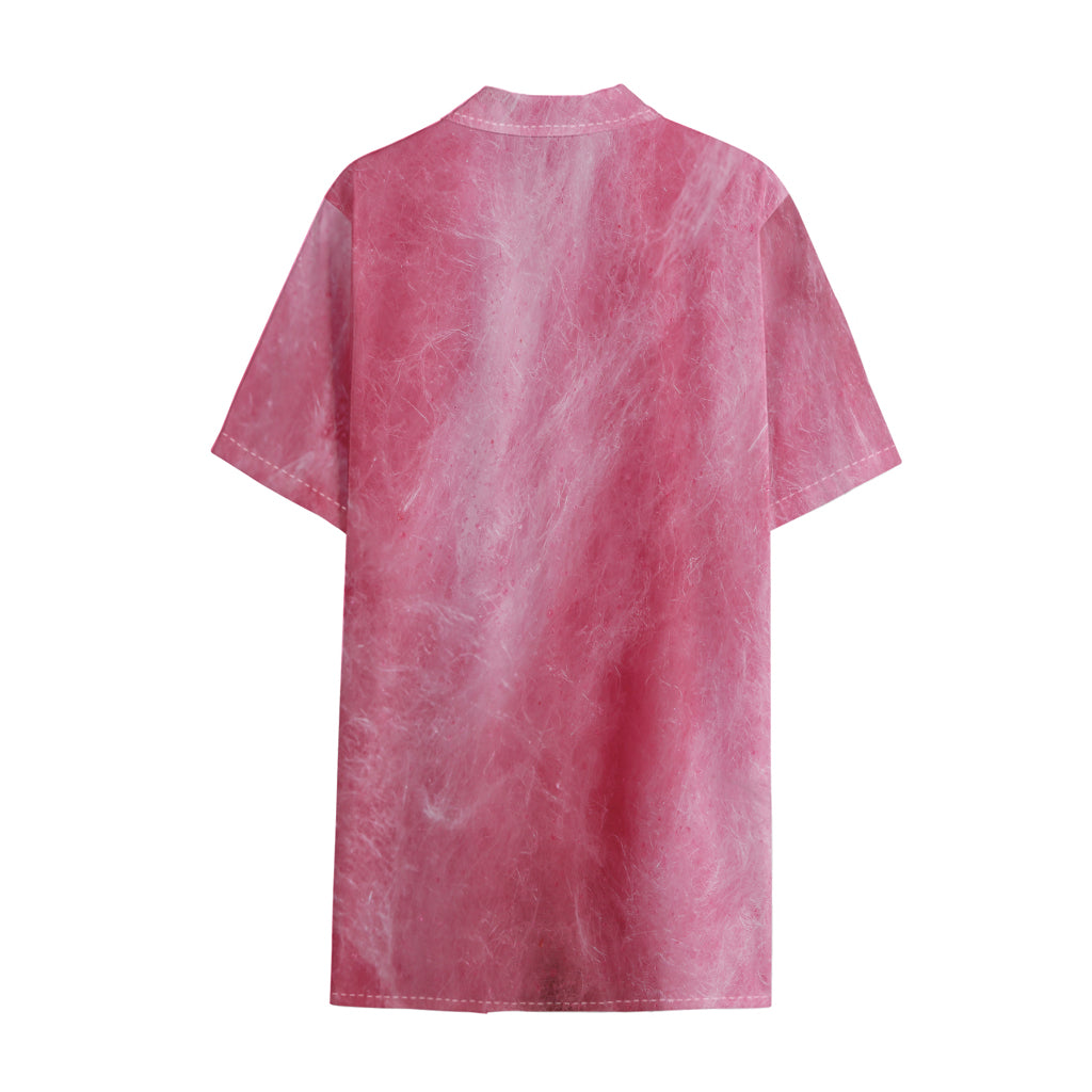 Pink Cotton Candy Print Cotton Hawaiian Shirt