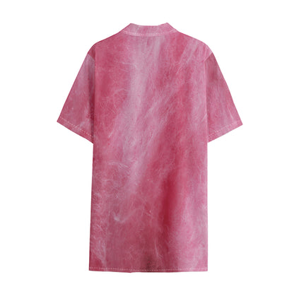 Pink Cotton Candy Print Cotton Hawaiian Shirt