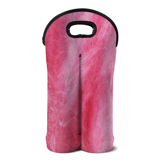 Pink Cotton Candy Print Double Neoprene Wine Tote