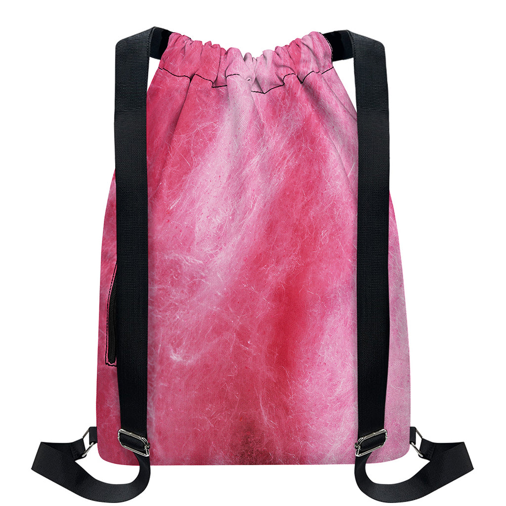 Pink Cotton Candy Print Drawstring Backpack