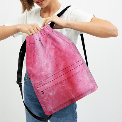 Pink Cotton Candy Print Drawstring Backpack