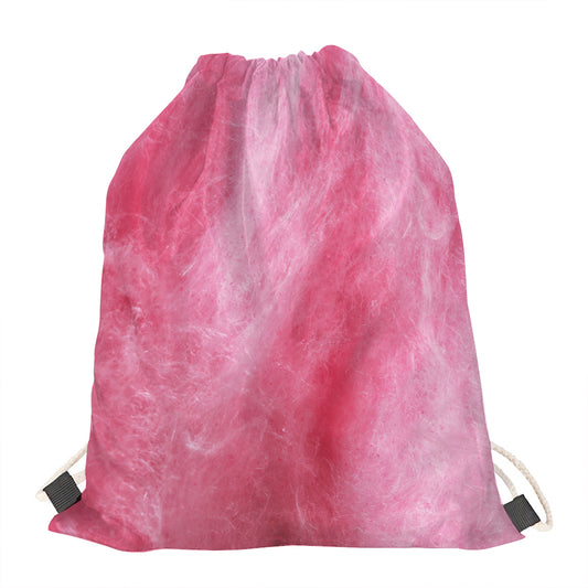 Pink Cotton Candy Print Drawstring Bag