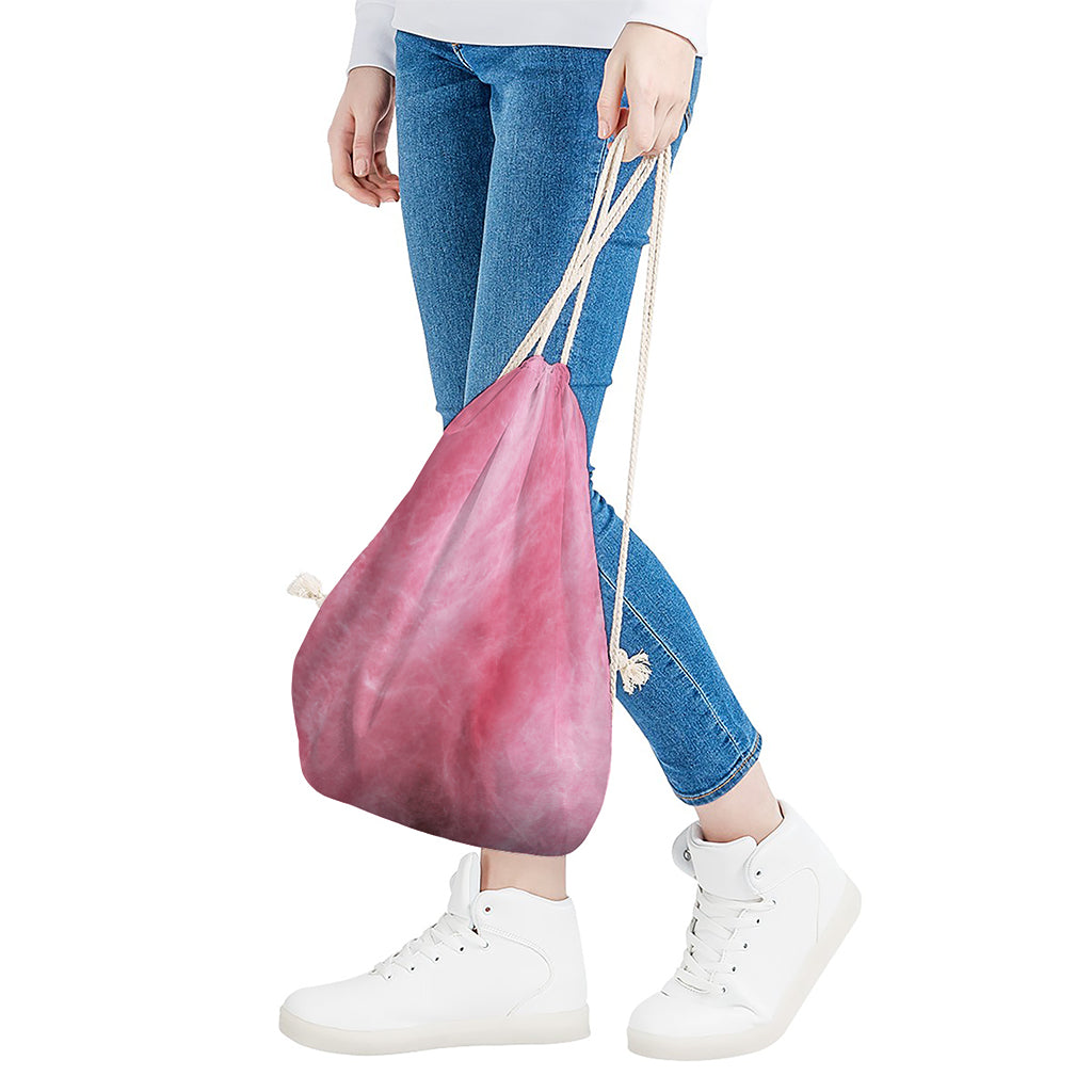 Pink Cotton Candy Print Drawstring Bag