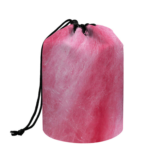 Pink Cotton Candy Print Drawstring Makeup Bag