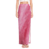 Pink Cotton Candy Print High Slit Maxi Skirt