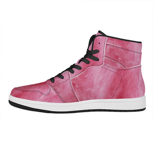 Pink Cotton Candy Print High Top Leather Sneakers