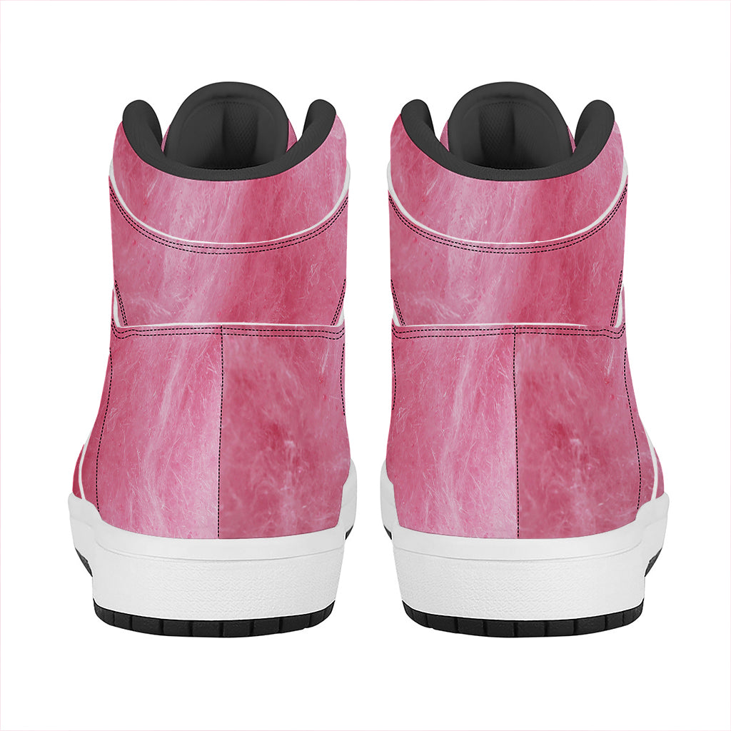 Pink Cotton Candy Print High Top Leather Sneakers