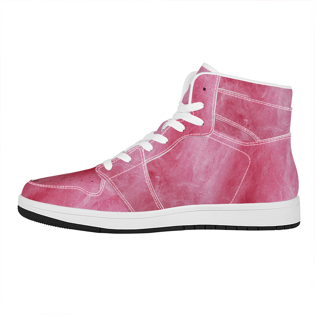 Pink Cotton Candy Print High Top Leather Sneakers