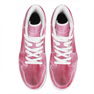 Pink Cotton Candy Print High Top Leather Sneakers