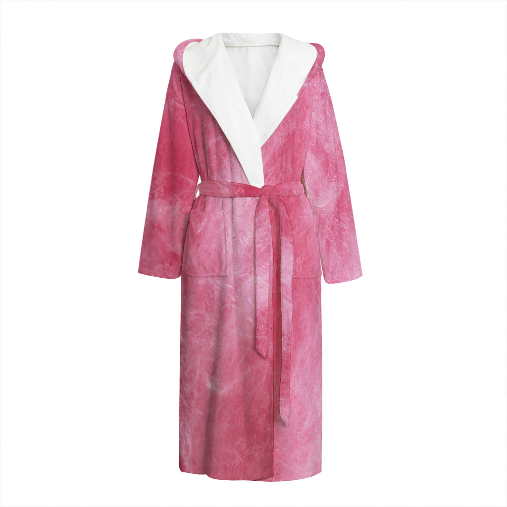 Pink Cotton Candy Print Hooded Bathrobe