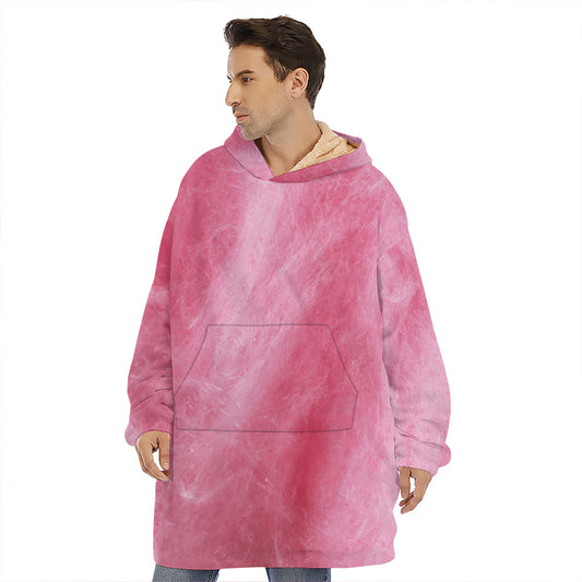 Pink Cotton Candy Print Hoodie Blanket