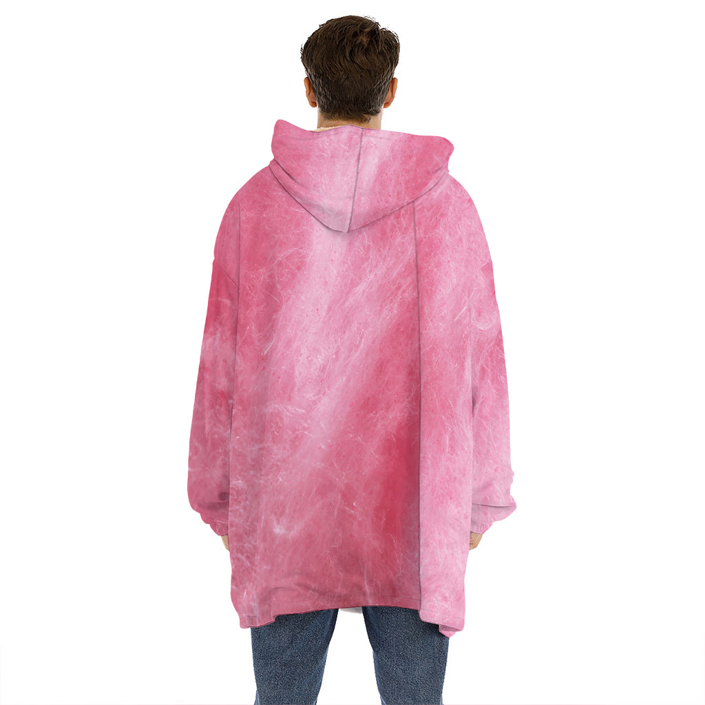 Pink Cotton Candy Print Hoodie Blanket