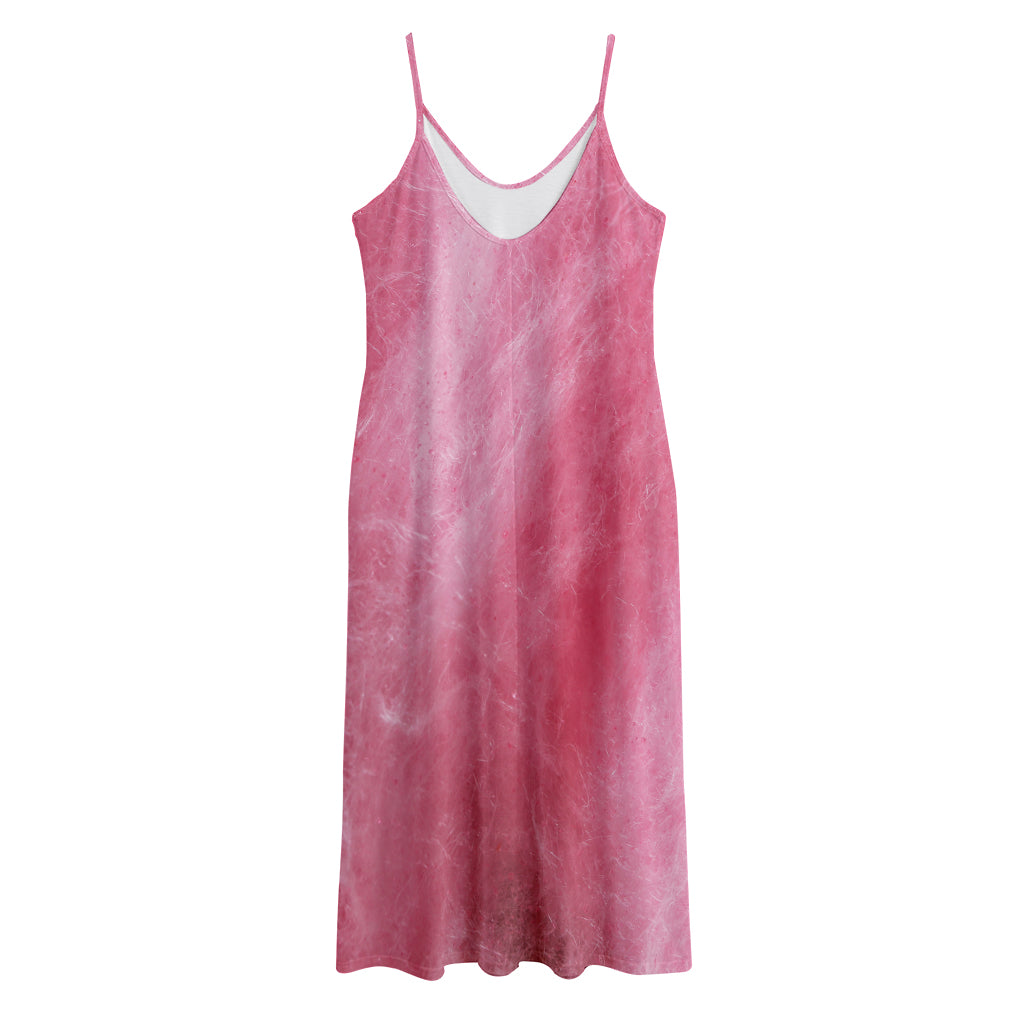 Pink Cotton Candy Print Jersey Midi Cami Dress