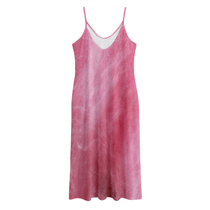 Pink Cotton Candy Print Jersey Midi Cami Dress