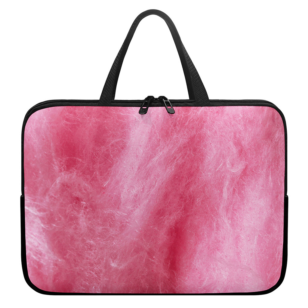 Pink Cotton Candy Print Laptop Sleeve With Handle