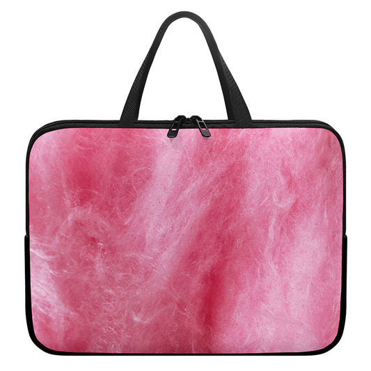 Pink Cotton Candy Print Laptop Sleeve With Handle