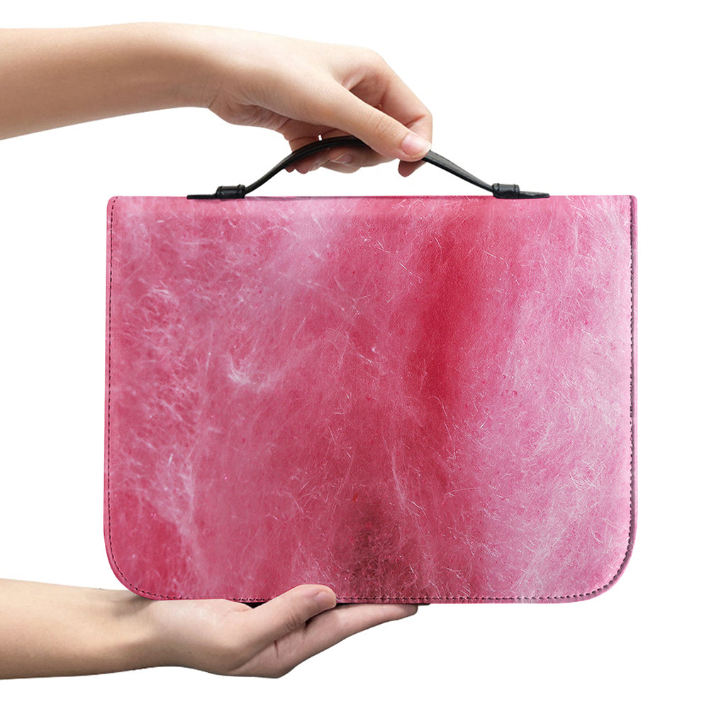Pink Cotton Candy Print Leather Bible Cover