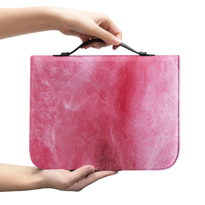 Pink Cotton Candy Print Leather Bible Cover