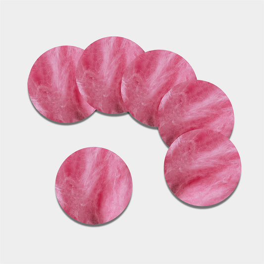 Pink Cotton Candy Print Leather Coaster Set