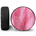 Pink Cotton Candy Print Leather Spare Tire Cover