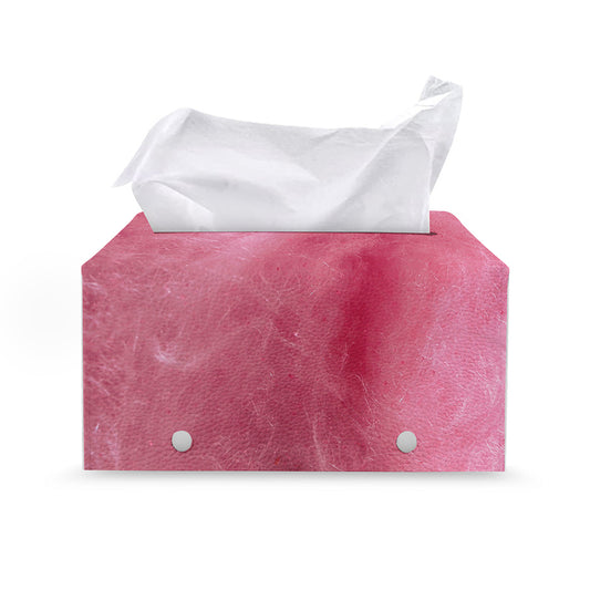 Pink Cotton Candy Print Leather Tissue Box Cover