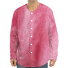 Pink Cotton Candy Print Long Sleeve Baseball Jersey