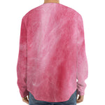 Pink Cotton Candy Print Long Sleeve Baseball Jersey