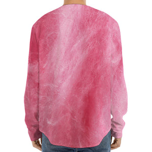 Pink Cotton Candy Print Long Sleeve Baseball Jersey