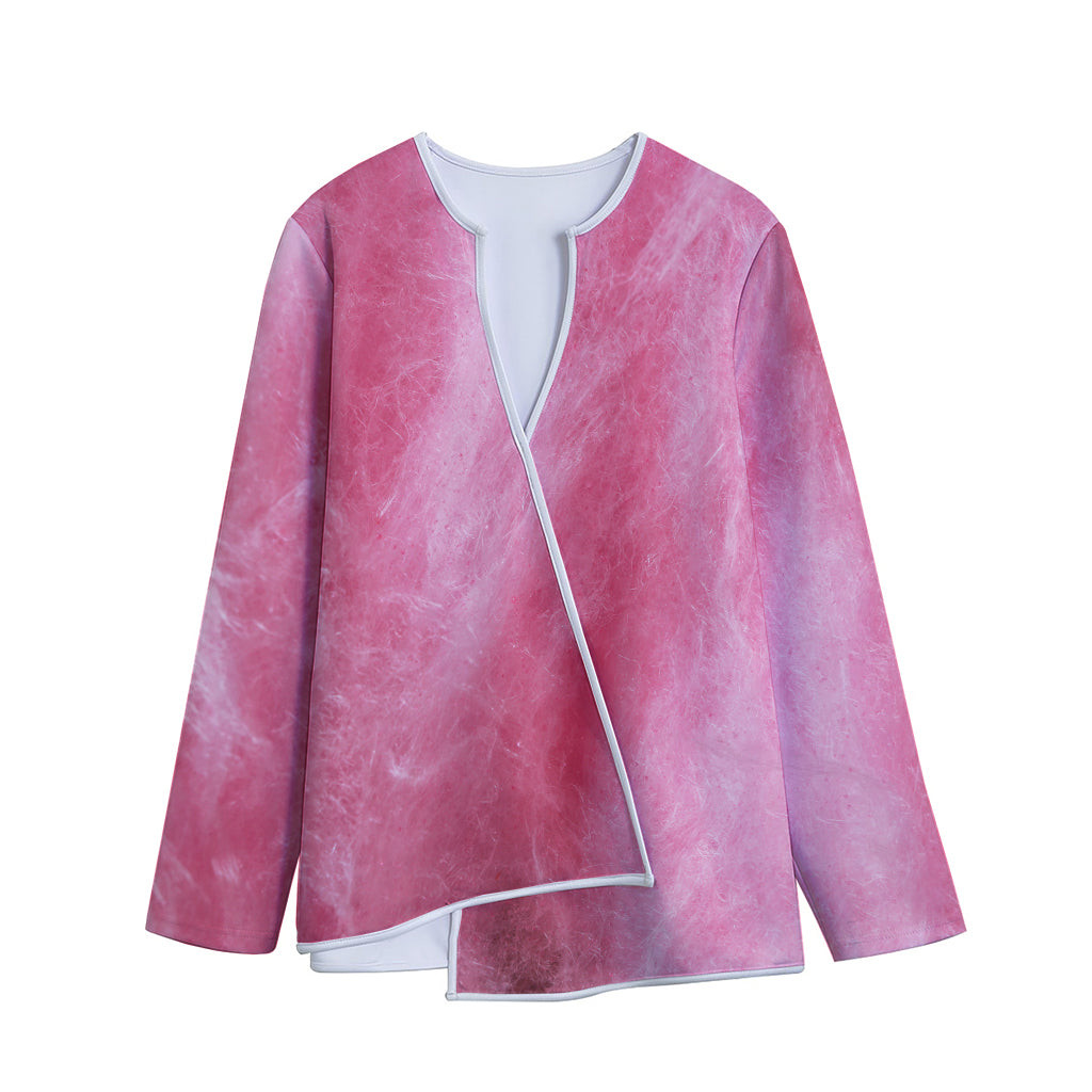 Pink Cotton Candy Print Long Sleeve Short Coat