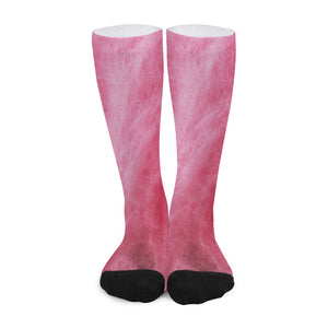 Pink Cotton Candy Print Long Socks