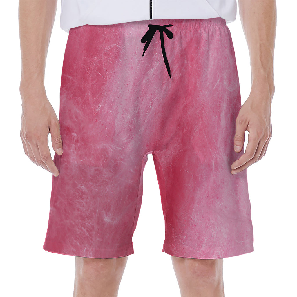 Pink Cotton Candy Print Men's Beach Shorts