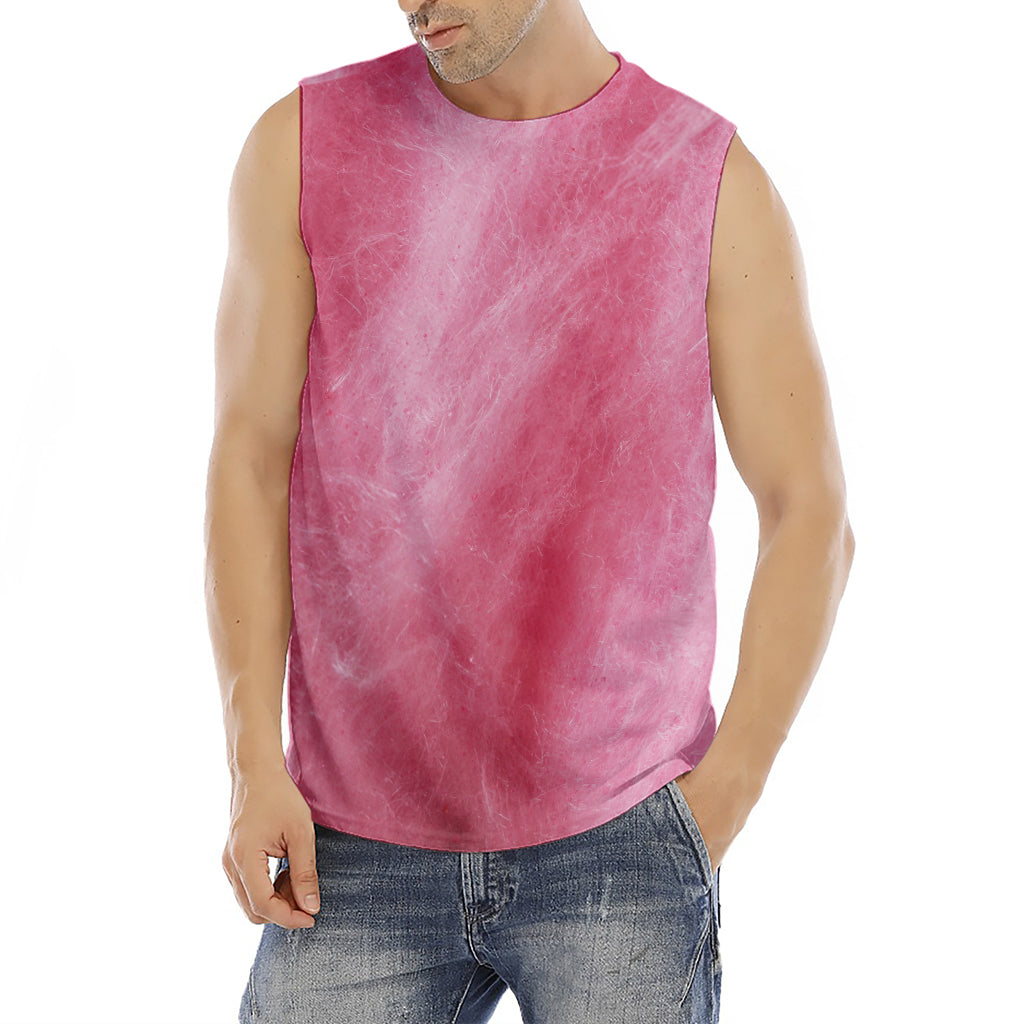 Pink Cotton Candy Print Men's Fitness Tank Top