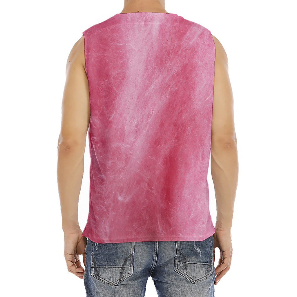 Pink Cotton Candy Print Men's Fitness Tank Top