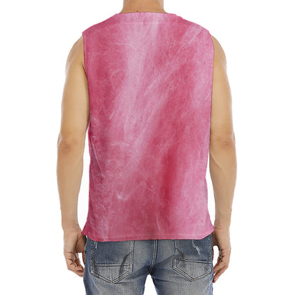 Pink Cotton Candy Print Men's Fitness Tank Top
