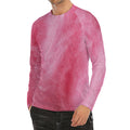Pink Cotton Candy Print Men's Long Sleeve Rash Guard